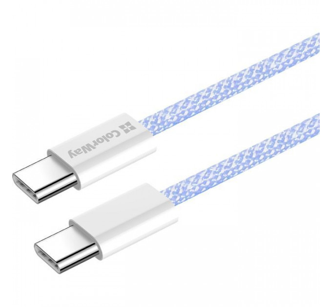 Дата USB-C кабель USB-C 1.0m 60W 3.0А фиолетовый ColorWay (CW-CBPDCC061-PU)