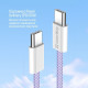 Дата USB-C кабель USB-C 1.0m 60W 3.0А фиолетовый ColorWay (CW-CBPDCC061-PU)