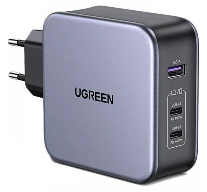 Зарядное устройство Ugreen 3xUSB 140W (2хUSB-C+USB-A) Gan CD289 with C to C Cable 1.5m (90549)