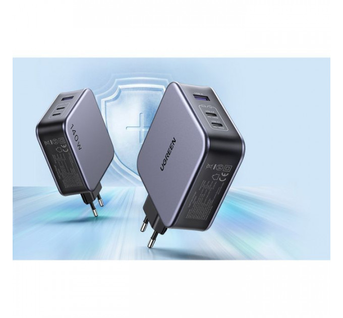 Зарядное устройство Ugreen 3xUSB 140W (2хUSB-C+USB-A) Gan CD289 with C to C Cable 1.5m (90549)