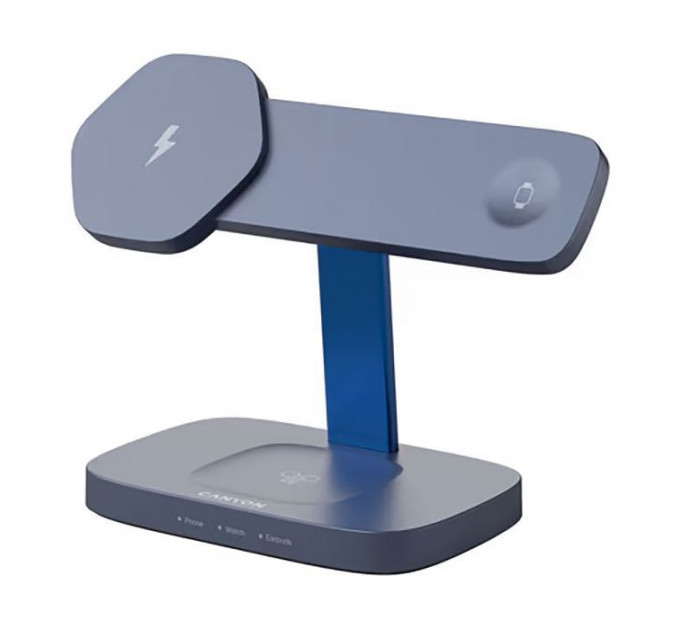 Зарядний пристрій Canyon wireless charger HEXAGON WCS-310 3in1 DarkGrey\/Blue (CNS-WCS310DGBL)
