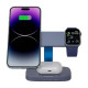 Зарядний пристрій Canyon wireless charger HEXAGON WCS-310 3in1 DarkGrey\/Blue (CNS-WCS310DGBL)