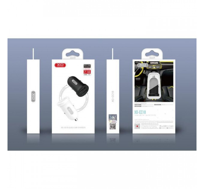 Зарядний пристрій XO CC18 2.1A\/2 USB Black (XO-CC18-BK)