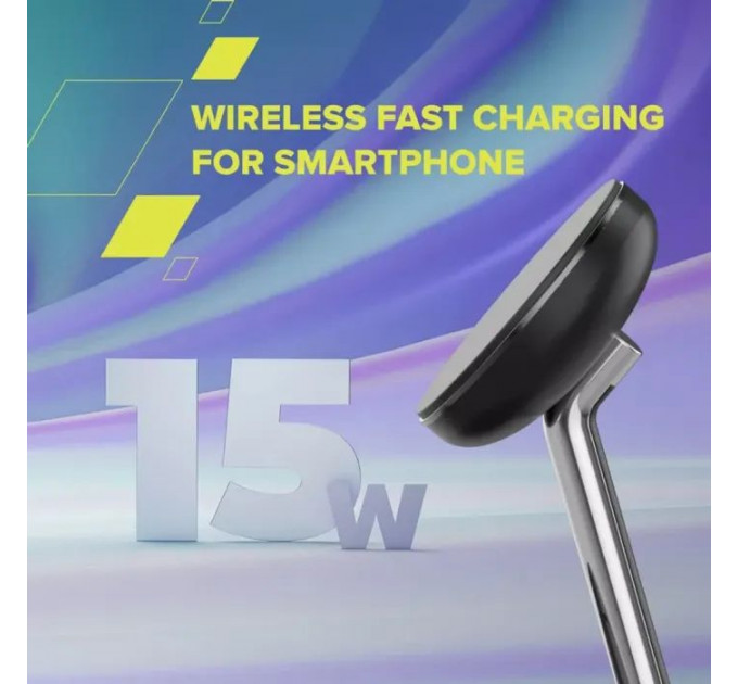Зарядное устройство Canyon Wireless Charger WCS-205 15W Qi2 2in1 w/o adapter Black (CNS-WCS205BW\/A)