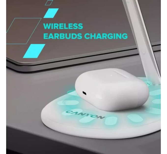 Зарядное устройство Canyon Wireless Charger WCS-205 15W Qi2 2in1 w/o adapter Black (CNS-WCS205BW\/A)