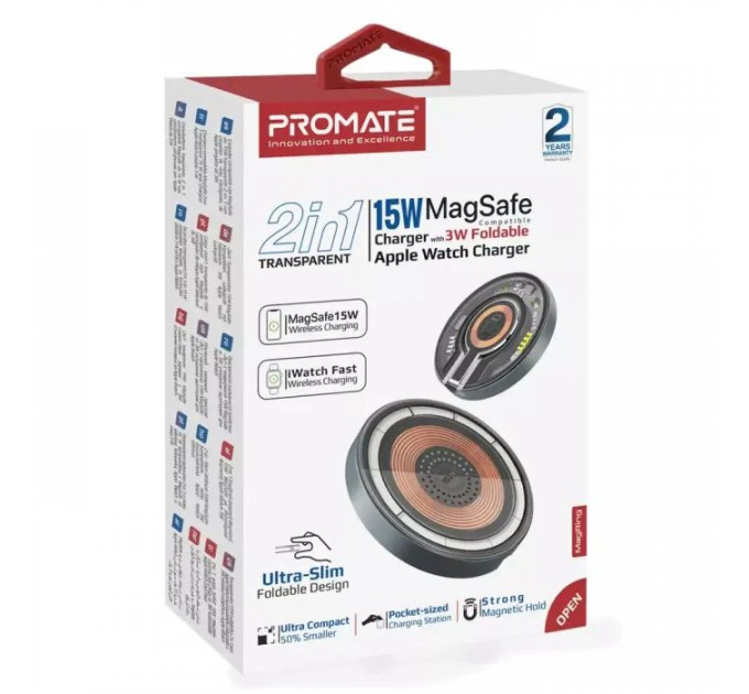 Зарядний пристрій Promate 15W wireless (magring)