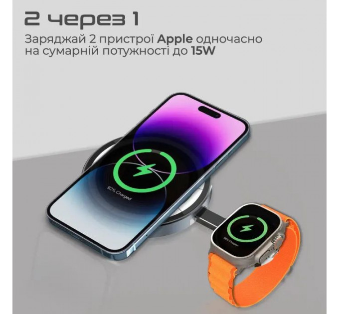 Зарядний пристрій Promate 15W wireless (magring)