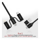Дата кабеля USB 2.0 AM to Lightning + Micro 5P + USB-C pentapower.black Promate (pentapower.black)