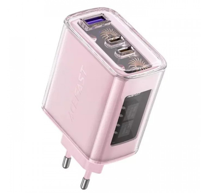 Зарядний пристрій Acefast 3xUSB 65W (2xUSB-C+USB-A) Gan A45 Fast Charger Cherry blossom (6974316282082)