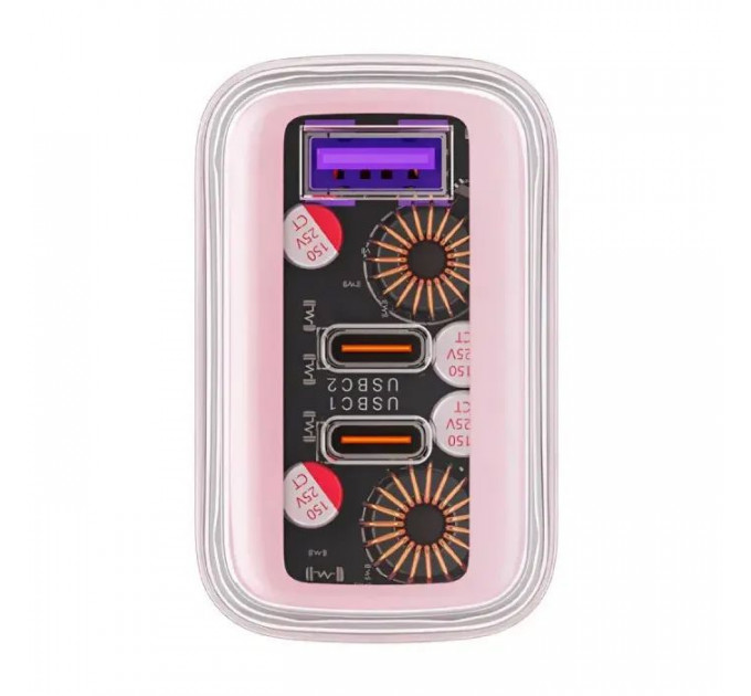 Зарядний пристрій Acefast 3xUSB 65W (2xUSB-C+USB-A) Gan A45 Fast Charger Cherry blossom (6974316282082)