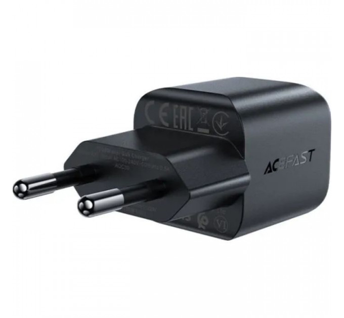 Зарядное устройство для Acefast USB-C 20W Gan A73 mini Fast Charger Black (6974316282648)