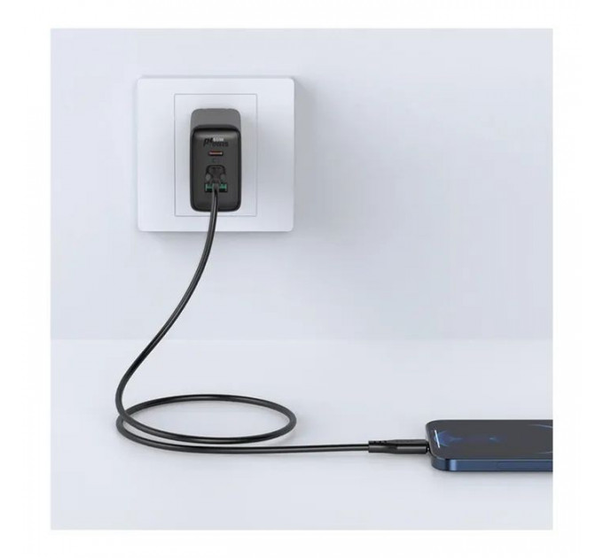 Дата кабель USB-C to Lightning 1.2m 3.0A TPE C3-01 Black Acefast (6974316280804)