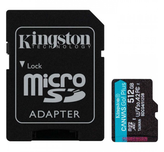 Карта памяти Kingston 512GB microSDXC сlass 10 UHS-I U3 V30 A2 Canvas Go Plus G4 (SDCG4\/512GB) Карта памяти Kingston 512GB microSDXC сlass 10 UHS-I U3 V30 A2 Canvas Go Plus G4 (SDCG4\/512GB)