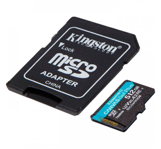 Карта памяти Kingston 512GB microSDXC сlass 10 UHS-I U3 V30 A2 Canvas Go Plus G4 (SDCG4\/512GB)