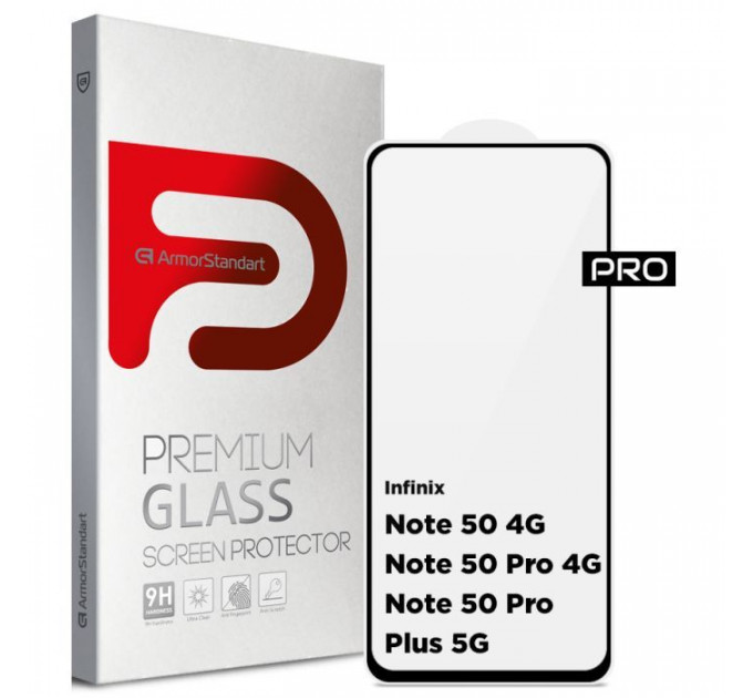 Скло захисне Armorstandart Pro Infinix Note 50 4G \/ Note 50 Pro 4G \/ Note 50 Pro Plus 5G Black (ARM84722)