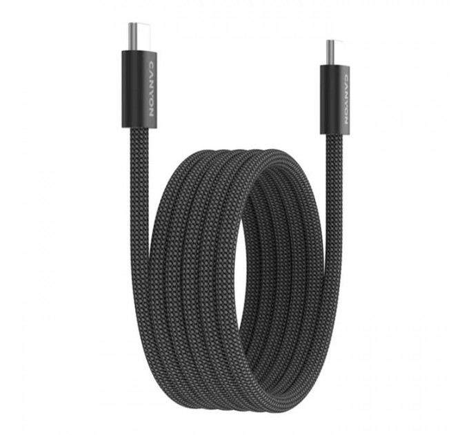 Дата кабель USB-C to USB-C 1.0m 60W Magnet Braided Black Canyon (CND-CCMG60AB15B)