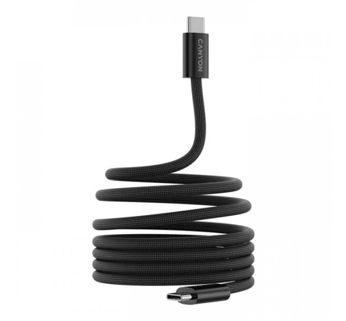 Дата кабель USB-C to USB-C 1.0m 60W Magnet Braided Black Canyon (CND-CCMG60AB15B)