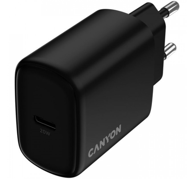 Зарядний пристрій Canyon OnCharge 200 20W 1xPD EU Black (CNE-CHA200-11) Зарядний пристрій Canyon OnCharge 200 20W 1xPD EU Black (CNE-CHA200-11)