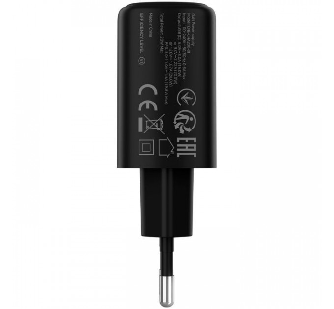 Зарядний пристрій Canyon OnCharge 200 20W 1xPD EU Black (CNE-CHA200-11)