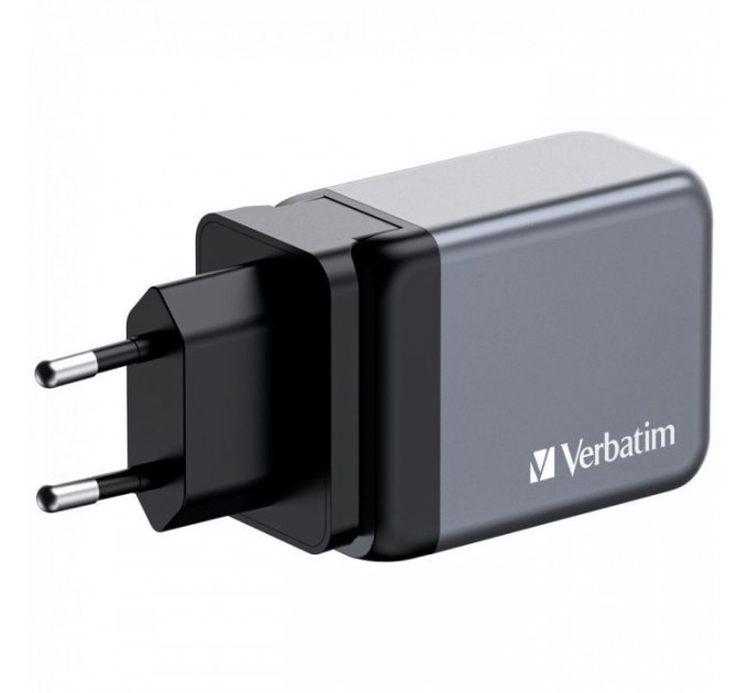 Зарядний пристрій Verbatim GaN 65 W 3 ports (2xUSB-C-65 W \/USB-A -3.0) (32201)