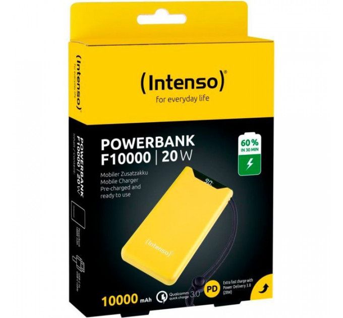 Батарея універсальна Intenso F10000 10000mAh QC\/3.0 yellow (7332039)