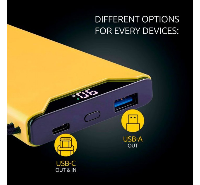 Батарея універсальна Intenso F10000 10000mAh QC\/3.0 yellow (7332039)