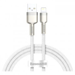 Дата кабель USB 2.0 AM to Lightning 1.0m Cafule Series Metal 2.4A White Baseus (CALJK-A02)