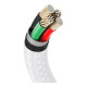 Дата кабель USB 2.0 AM to Lightning 1.0m Cafule Series Metal 2.4A White Baseus (CALJK-A02)