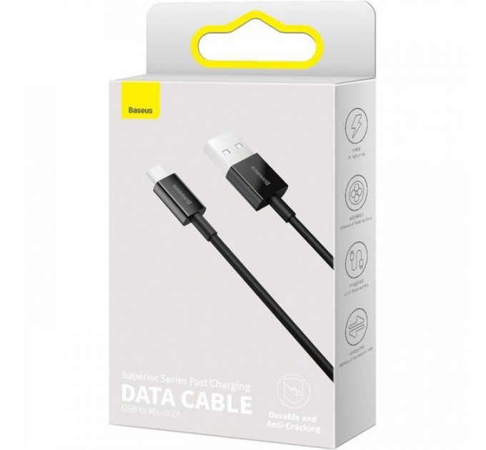 Дата кабель USB 2.0 AM to Micro 5P 2.0m Superior Fast Charging 2A black Baseus (CAMYS-A01)