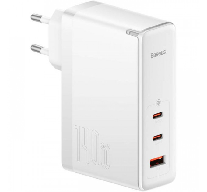 Зарядний пристрій Baseus GaN5 Pro Fast Charger 2C+U 140W + Cable 1.0m Type-C 240W white (CCGP100202) Зарядний пристрій Baseus GaN5 Pro Fast Charger 2C+U 140W + Cable 1.0m Type-C 240W white (CCGP100202)