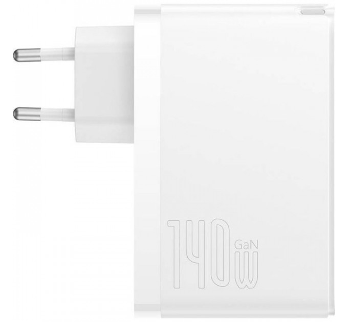 Зарядний пристрій Baseus GaN5 Pro Fast Charger 2C+U 140W + Cable 1.0m Type-C 240W white (CCGP100202)