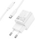 Зарядний пристрій HOCO C147A Charm 1xUSB-C PD20W + 1xUSB QC3.0 + cable USB-C to Lightning White (6942007630283)