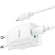 Зарядний пристрій HOCO C147A Charm 1xUSB-C PD20W + 1xUSB QC3.0 + cable USB-C to Lightning White (6942007630283)