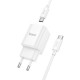 Зарядний пристрій HOCO C149A Charm 1xUSB-C PD30W + 1xUSB QC3.0 + cable USB-C to USB-C White (6942007630351)