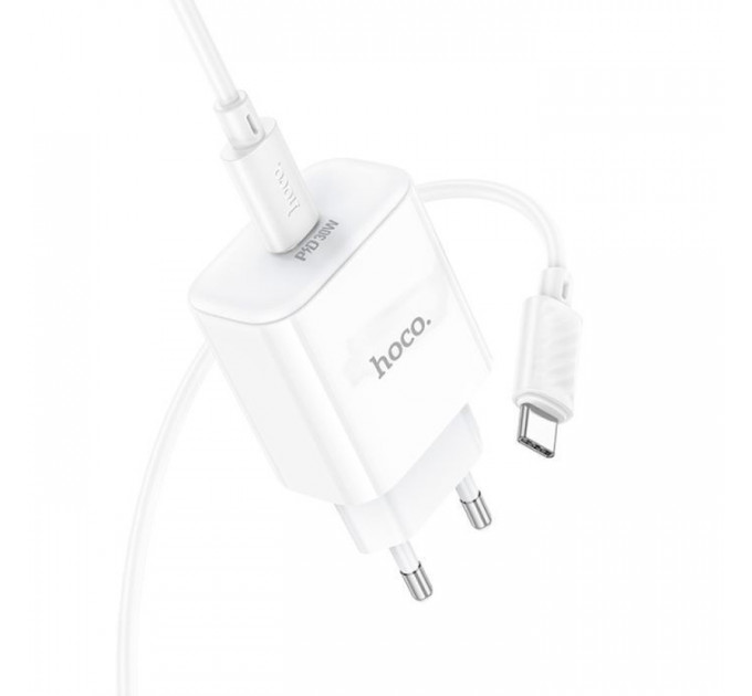 Зарядний пристрій HOCO C76A Pro Majestic USB-C PD30W + cable USB-C to USB-C White (6942007616324)