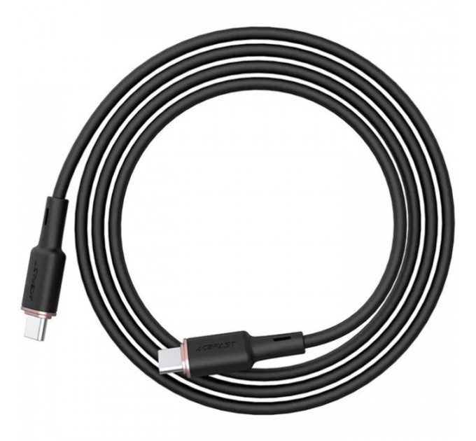 Дата кабель USB-C to USB-C 1.2m 3A 60W silicone C2-03 black Acefast (6974316280729)