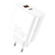 Зарядний пристрій WUW C208 1xUSB-C PD30W + 1xUSB QC3.0 18W White (6972573333417)