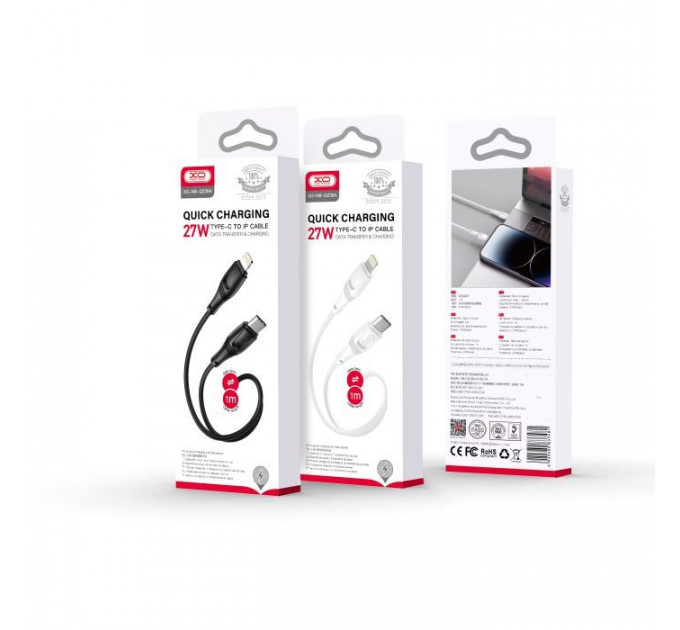 Дата кабеля USB-C to Lightning 1.0m 27W High Elastic Zeus XO (NBQ239A_White)