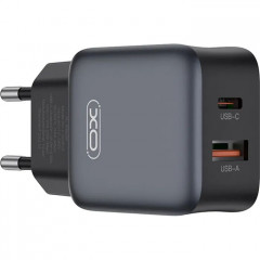 Зарядний пристрій XO L156 USB-C PD30W + USB-A QC3.0 Black (L156.black)