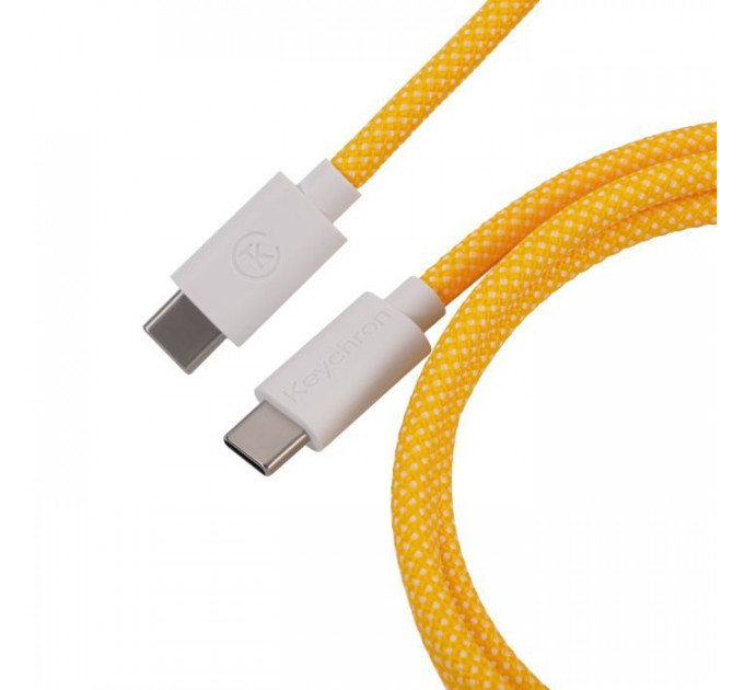 Дата кабель USB-C + USB A to USB-C 1.36m Coiled Aviator yellow Keychron (CAB16_KEYCHRON)