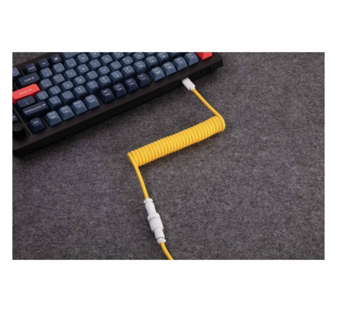 Дата кабель USB-C + USB A to USB-C 1.36m Coiled Aviator yellow Keychron (CAB16_KEYCHRON)