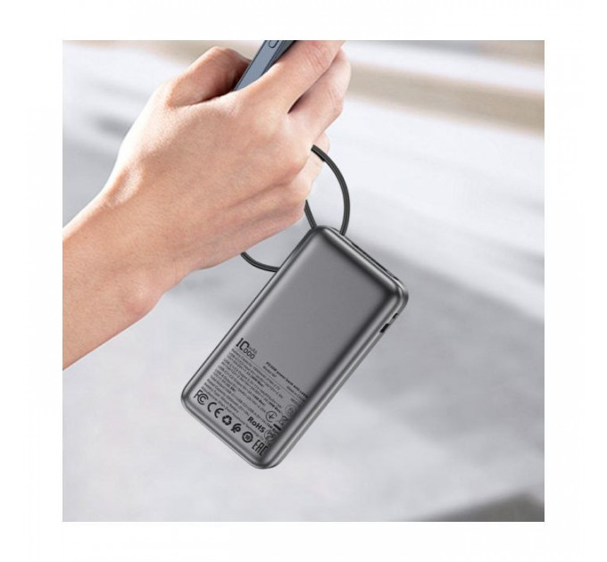 Батарея універсальна Acefast 10000mAh 30W PD, USB-C witch cable, USB-A, Li-Pol, M7 Black (6974316283379)