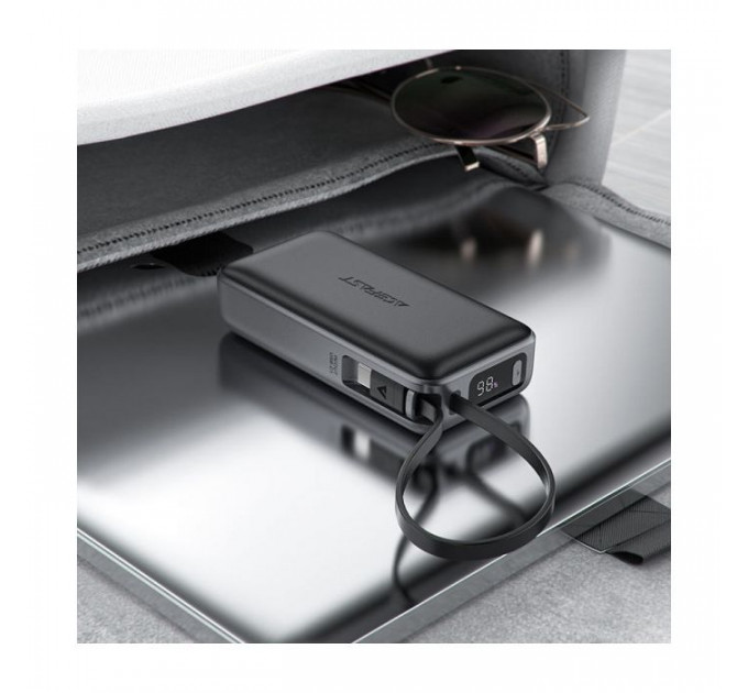 Батарея універсальна Acefast 10000mAh 30W PD, USB-C witch cable, USB-A, Li-Pol, M7 Black (6974316283379)