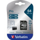 Карта памяти Verbatim 64GB microSDXC class 10 UHS-III PRO (47042)