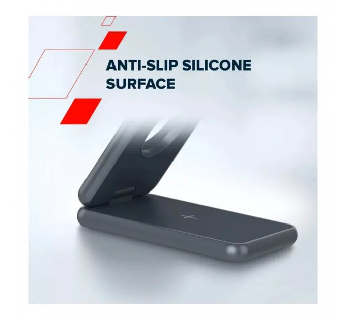 Зарядний пристрій Canyon Foldable wireless charger 15W 3in1 Metal (CNS-WCS309M)