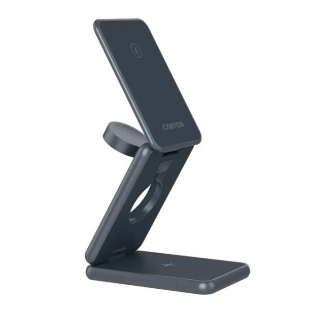 Зарядний пристрій Canyon Foldable wireless charger 15W 3in1 Metal (CNS-WCS309M)