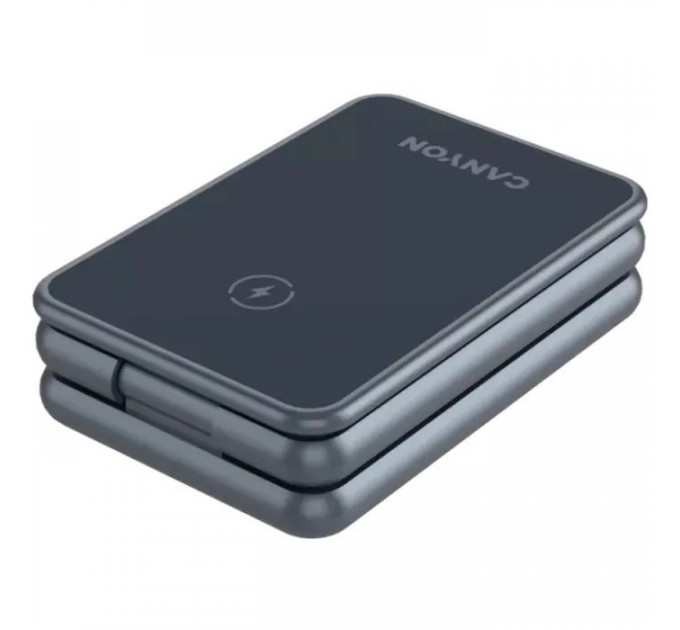 Зарядний пристрій Canyon Foldable wireless charger 15W 3in1 Metal (CNS-WCS309M)