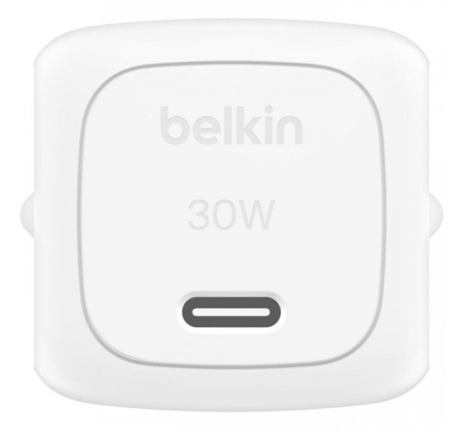 Зарядний пристрій Belkin USB-C PD30W PPS + cable USB-C to USB-C 1.0m PVC white (WCA008KQ1MWH-B6)