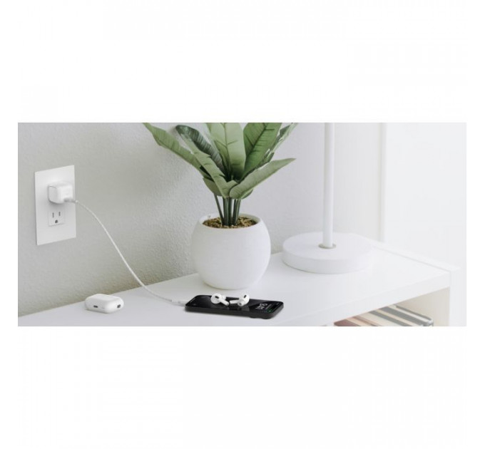 Зарядний пристрій Belkin USB-C PD30W PPS + cable USB-C to USB-C 1.0m PVC white (WCA008KQ1MWH-B6)