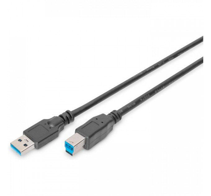 Дата кабель USB 3.0 AM\/BM 1.8m black Digitus (AK-300115-018-S)